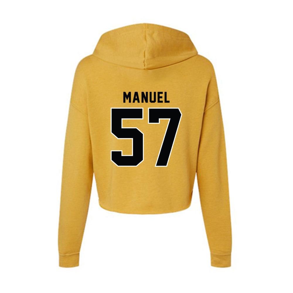 App State - NCAA Football : Devon Manuel - Women's Crop Fleece Hooded Sweatshirt-1
