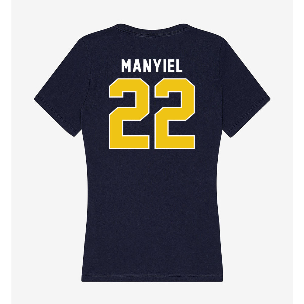 La Salle - NCAA Women's Basketball : Yar Manyiel - Women's V-Neck T-Shirt-1
