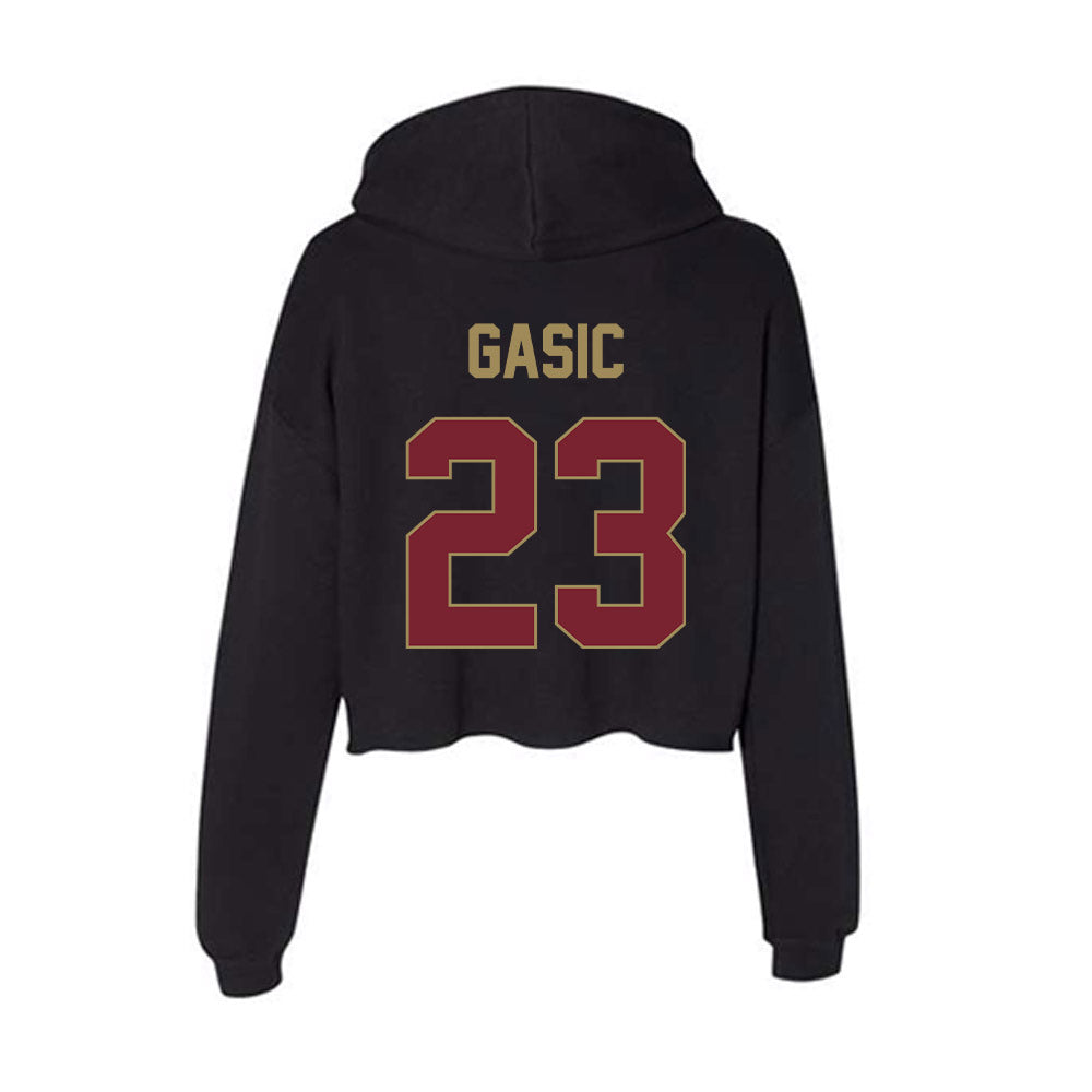 Charleston - NCAA Men's Soccer : Luka Gasic - Women's Crop Fleece Hooded Sweatshirt-1
