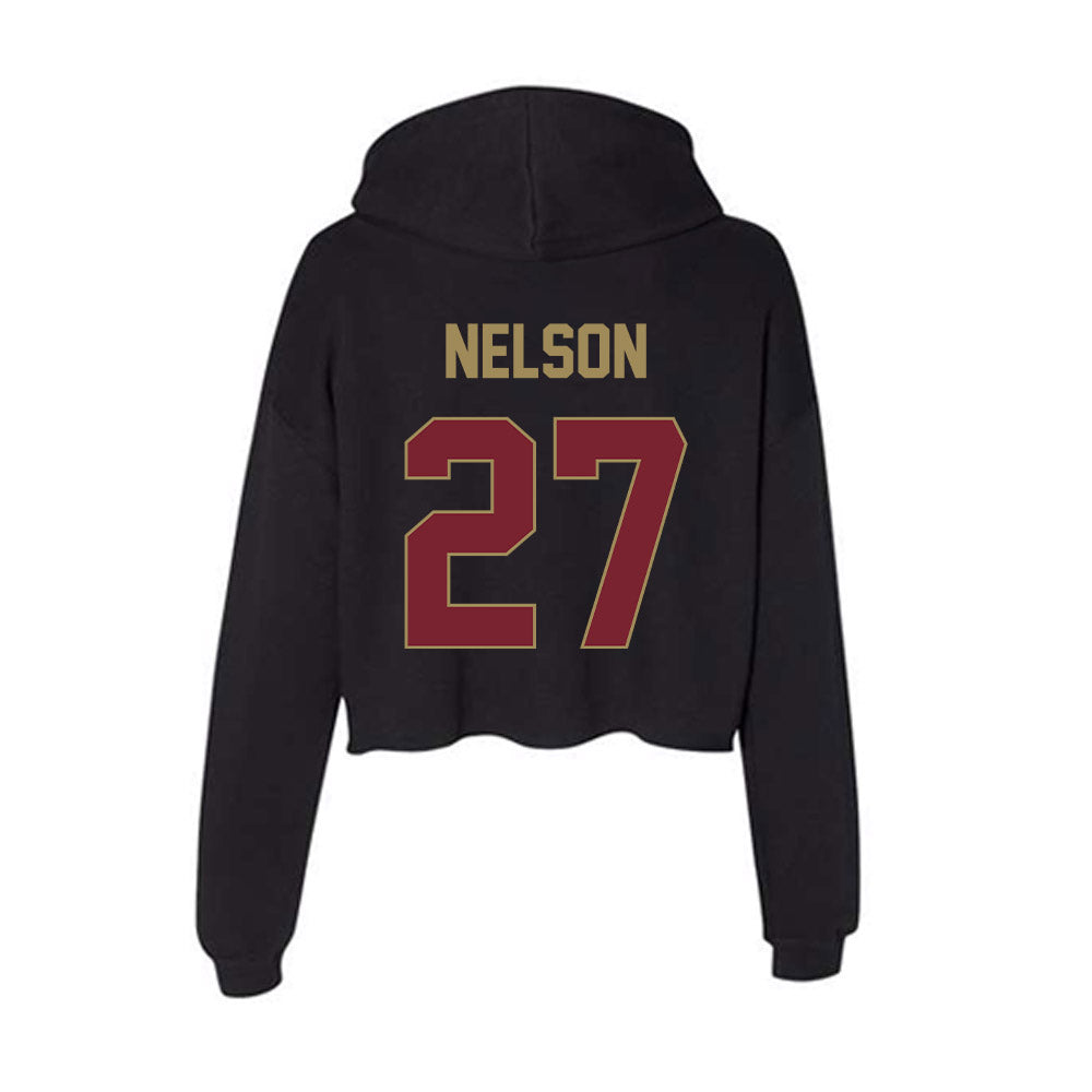 Charleston - NCAA Women's Soccer : chloe nelson - Women's Crop Fleece Hooded Sweatshirt-1