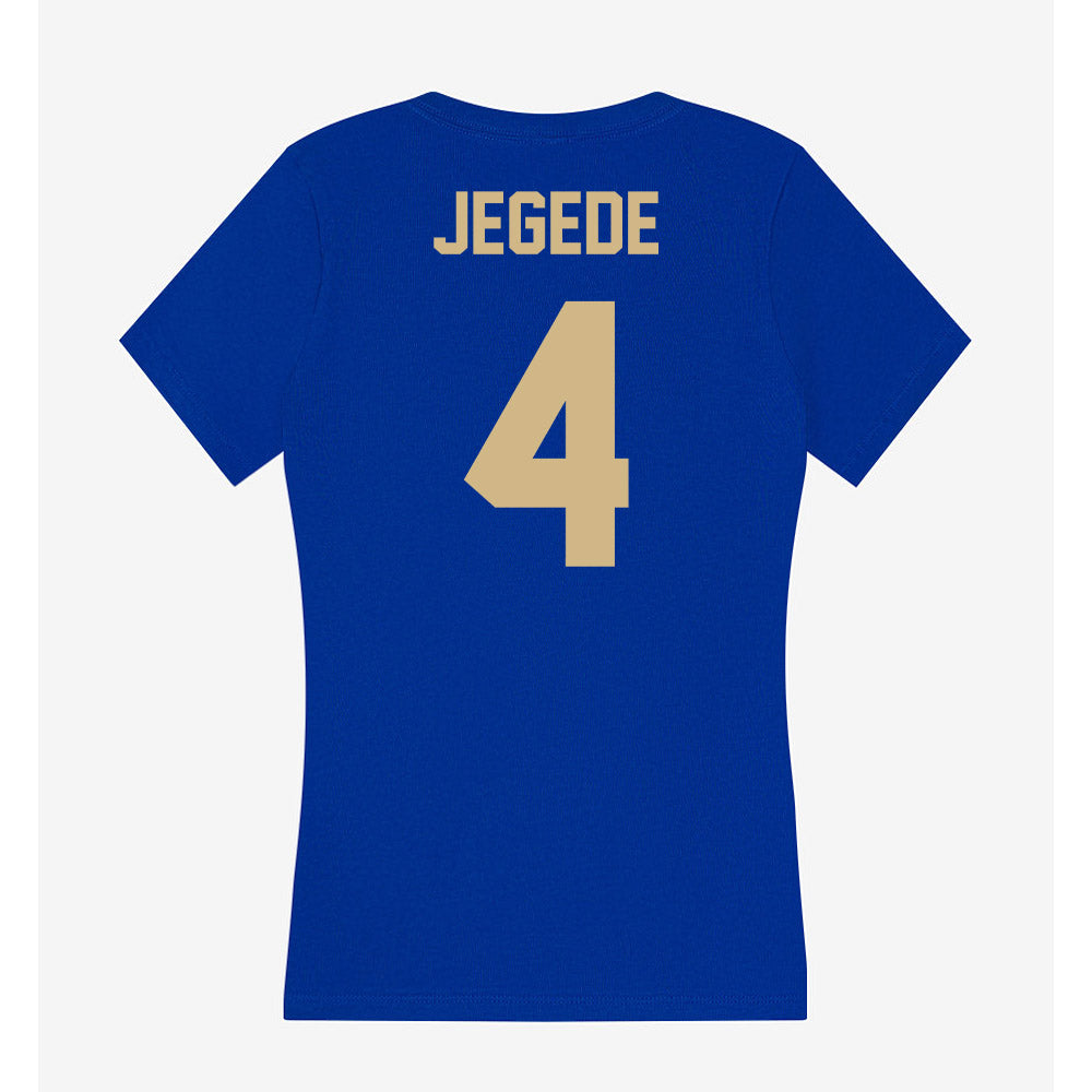 Tulsa - NCAA Women's Basketball : Abby Jegede - Women's V-Neck T-Shirt-1