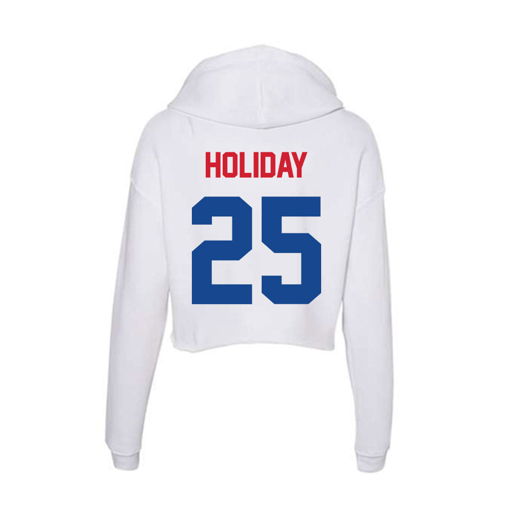 SMU - NCAA Football : Javion Holiday - Women's Crop Fleece Hoodie-1