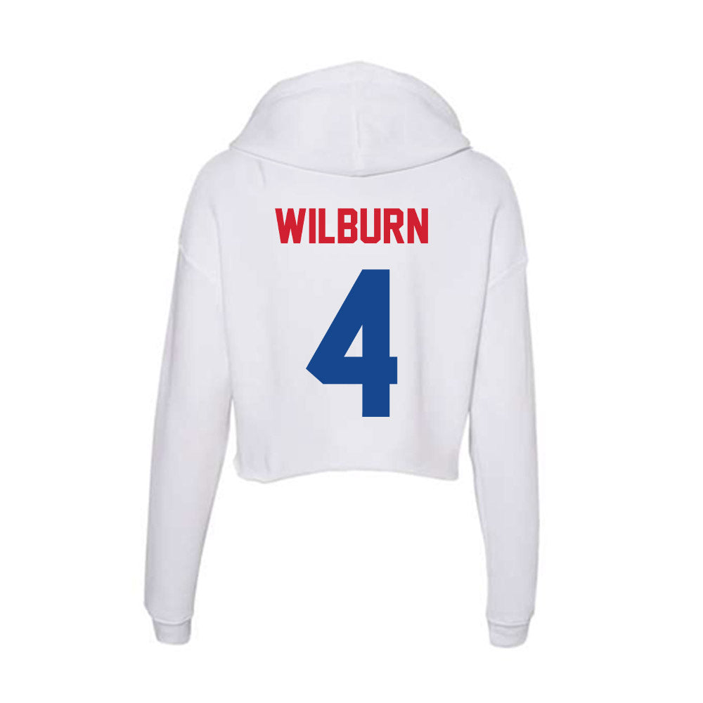 SMU - NCAA Women's Volleyball : Christa Wilburn - Women's Crop Fleece Hooded Sweatshirt-1
