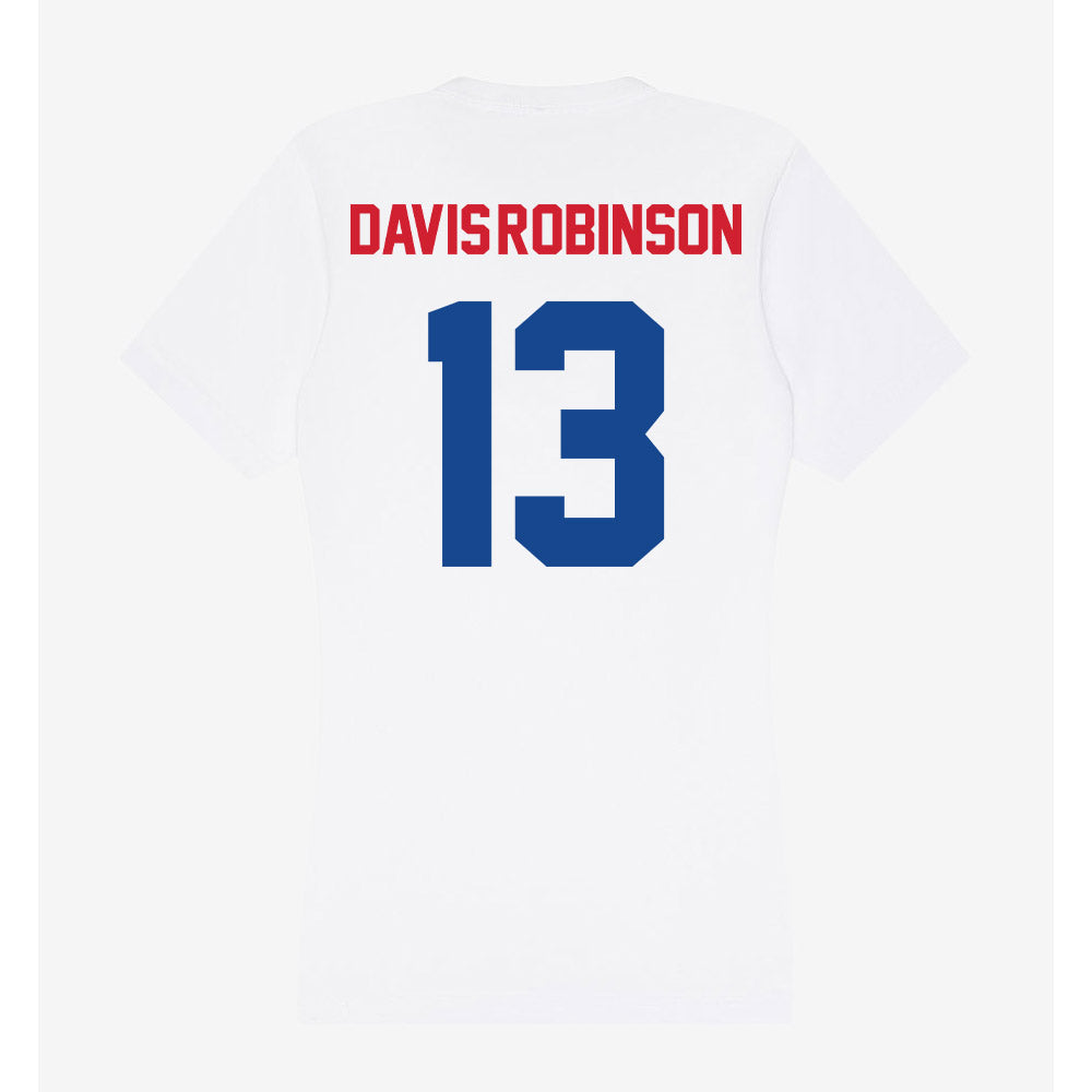 SMU - NCAA Football : Jaelyn Davis-Robinson - Women's V-Neck T-Shirt-1