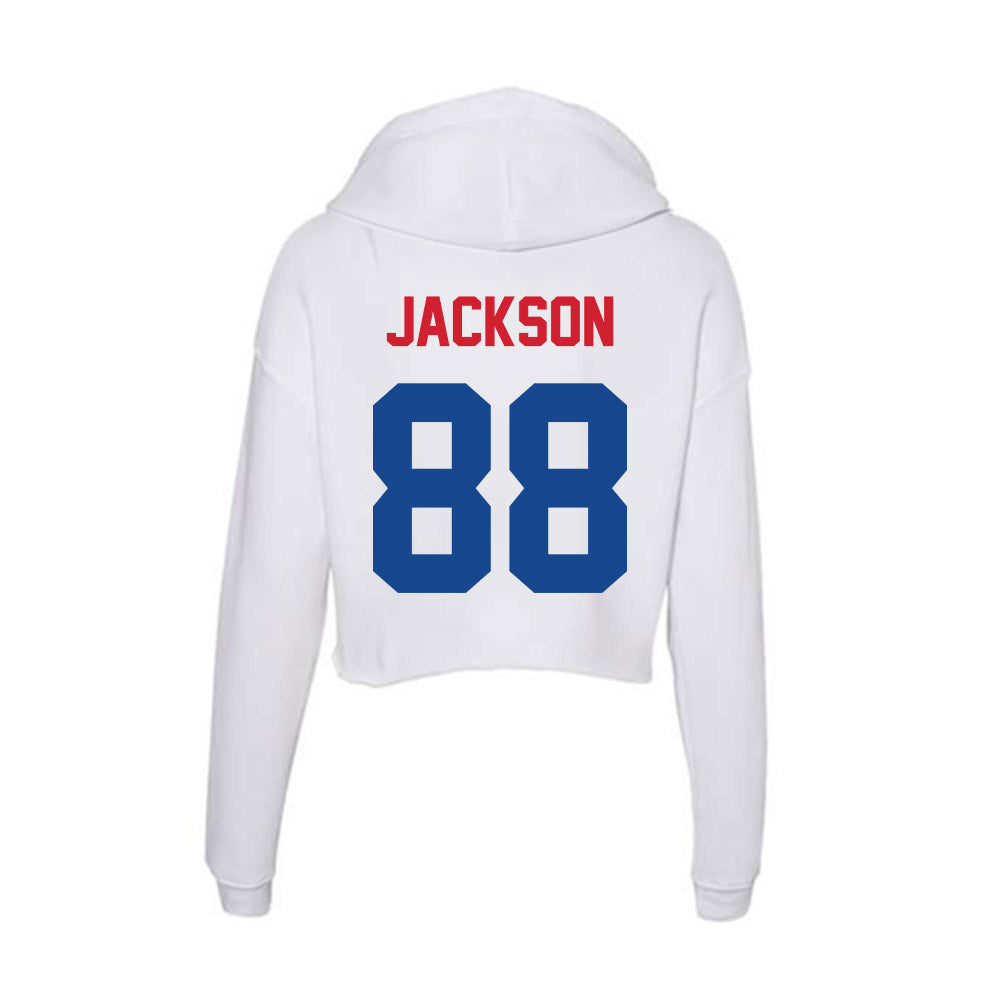 SMU - NCAA Football : Trey Jackson - Women's Crop Fleece Hoodie-1