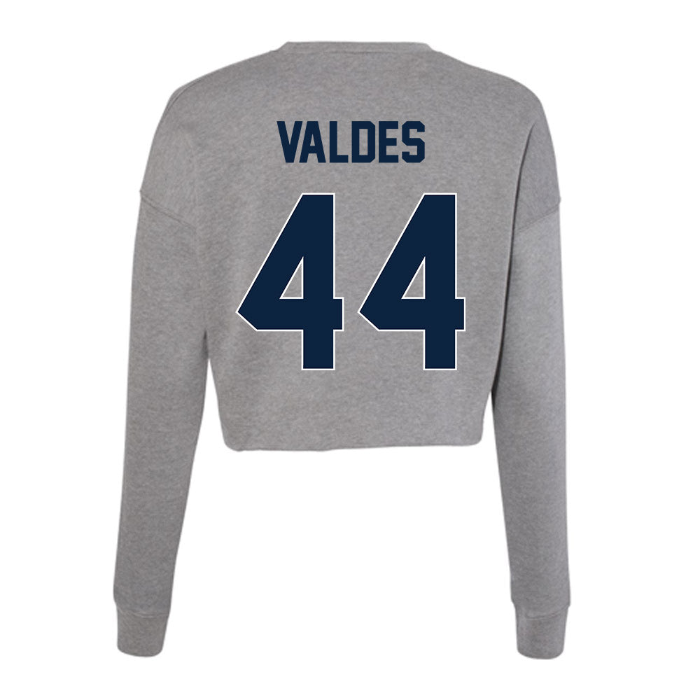 Xavier - NCAA Baseball : Jorge Valdes - Women's Cropped Crew Fleece-1