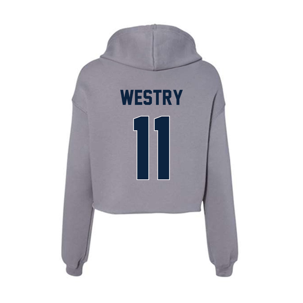 Xavier - NCAA Men's Basketball : Chance Westry - Women's Crop Fleece Hooded Sweatshirt-1