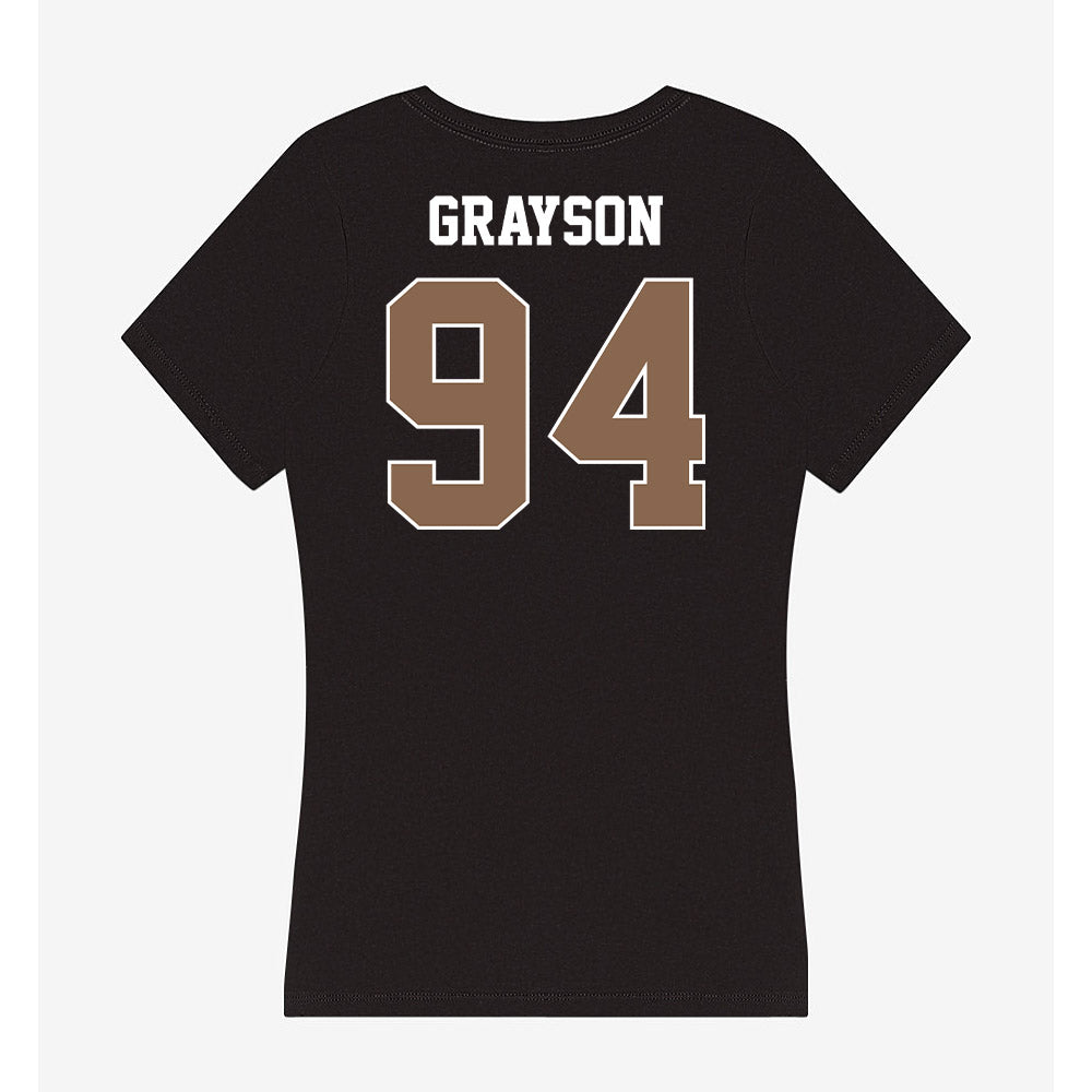 Coastal Carolina - NCAA Football : Donovan Grayson - Women's V-Neck T-Shirt-1