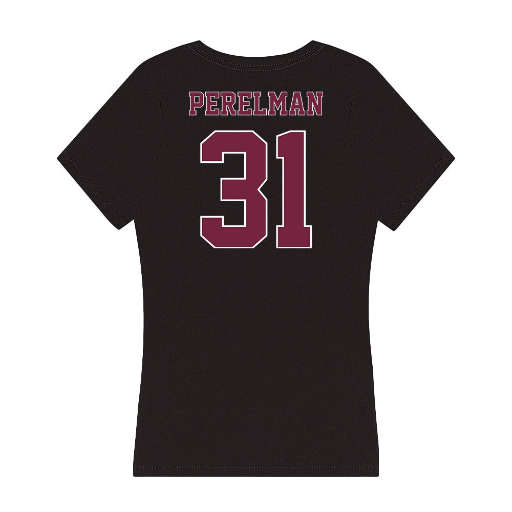 Fordham - NCAA Men's Soccer : Leo Perelman - Women's V-Neck T-Shirt-1