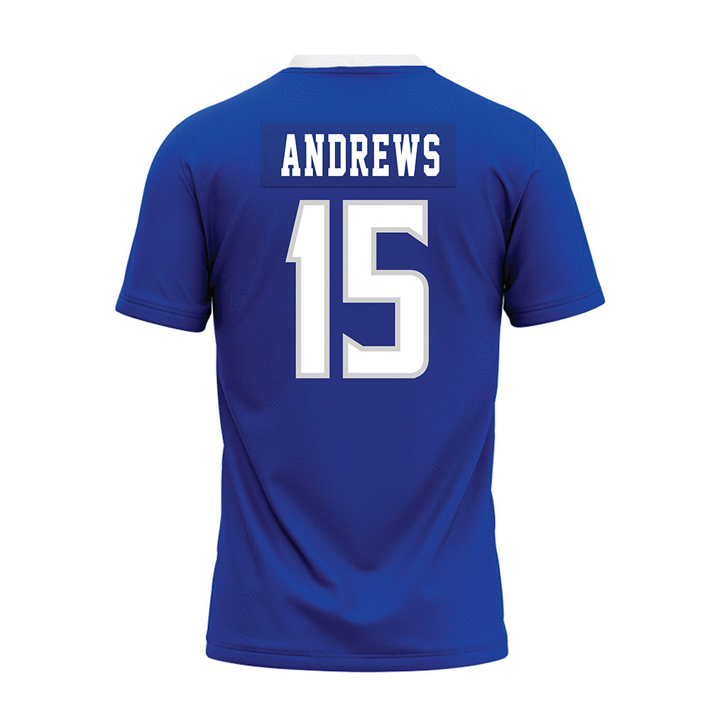 Indiana State - NCAA Football : Xavian Andrews - Royal Blue Premium Football Jersey-1
