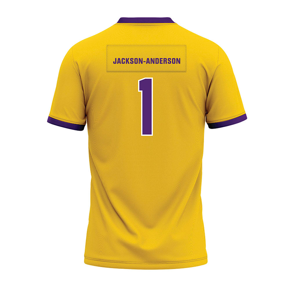 WIU - NCAA Football : Ihson Jackson-Anderson - Gold Premium Football Jersey-1