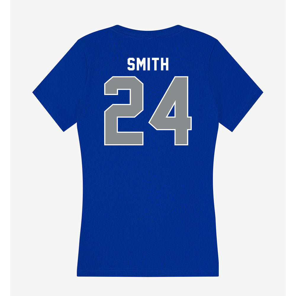 Memphis - NCAA Women's Basketball : Tamya Smith - Women's V-Neck T-Shirt-1