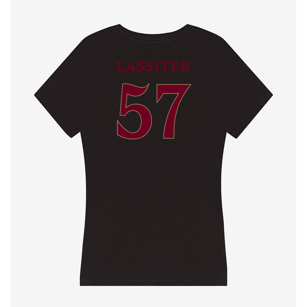 Elon - NCAA Football : Demari Lassiter - Women's V-Neck T-Shirt-1