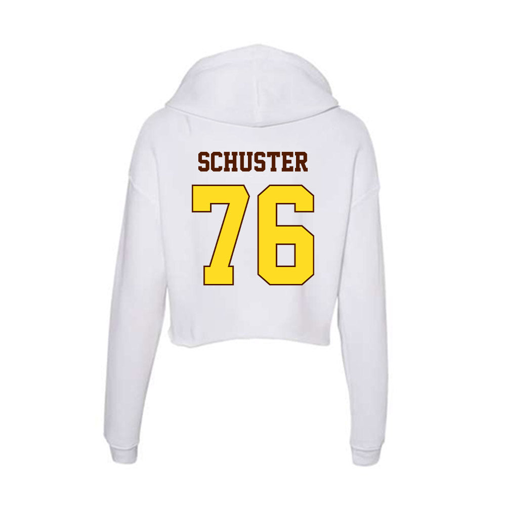 Western Michigan - NCAA Football : Chad Schuster - Women's Crop Fleece Hoodie-1