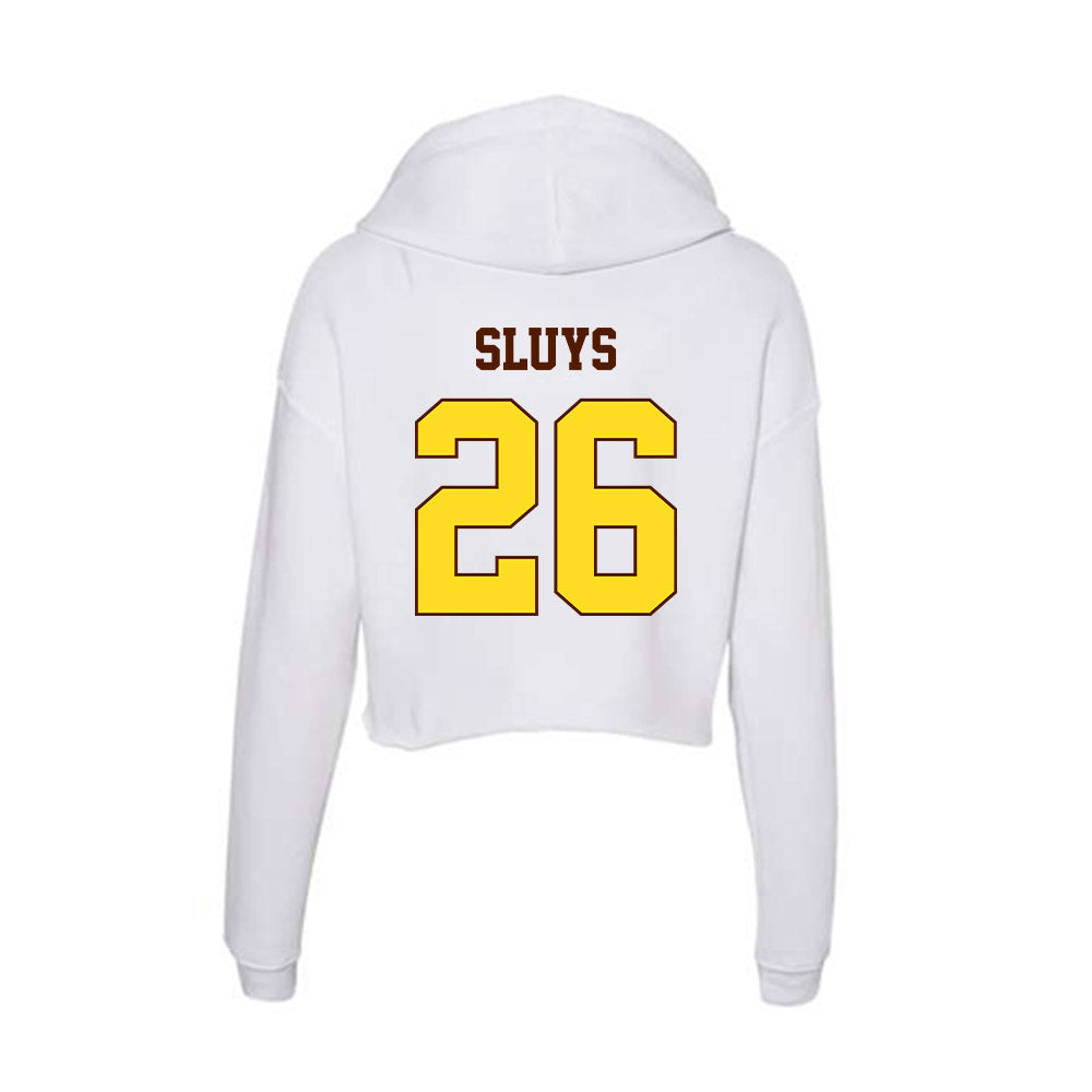Western Michigan - NCAA Men's Ice Hockey : Jamison Sluys - Women's Crop Fleece Hoodie-1