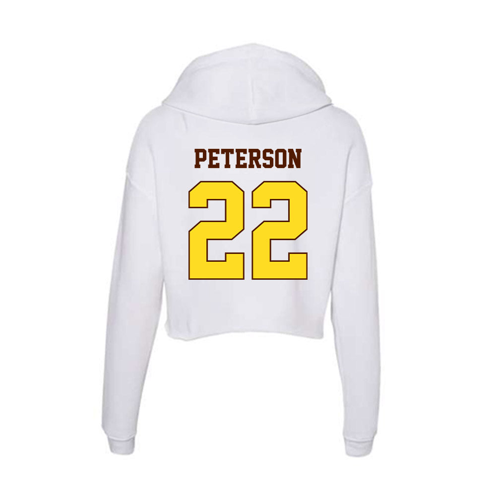 Western Michigan - NCAA Men's Basketball : Declan Peterson - Women's Crop Fleece Hooded Sweatshirt-1