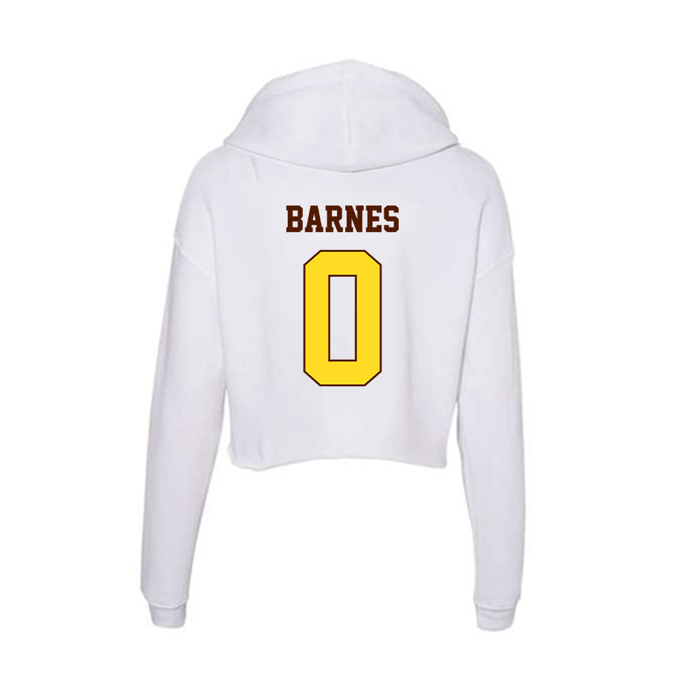 Western Michigan - NCAA Men's Basketball : Sharod Barnes - Women's Crop Fleece Hooded Sweatshirt-1