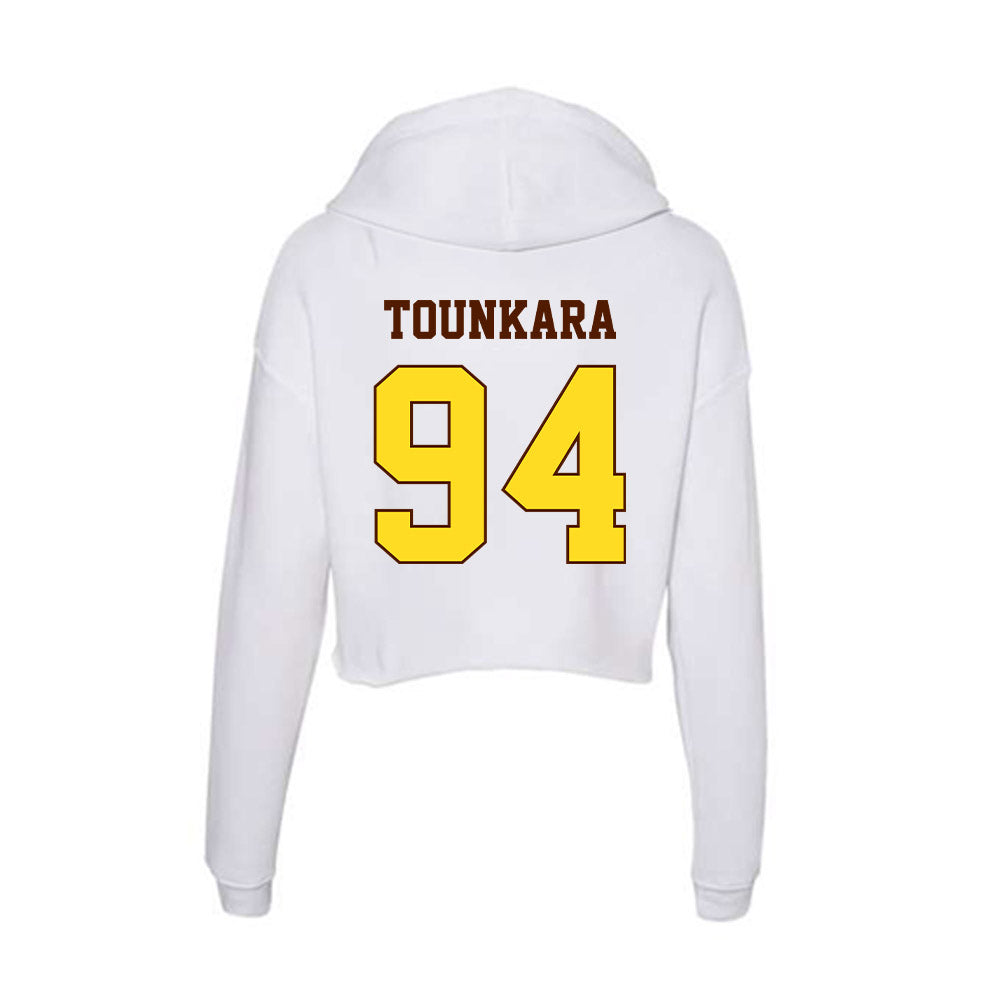 Western Michigan - NCAA Football : Ahmed Tounkara - Women's Crop Fleece Hoodie-1