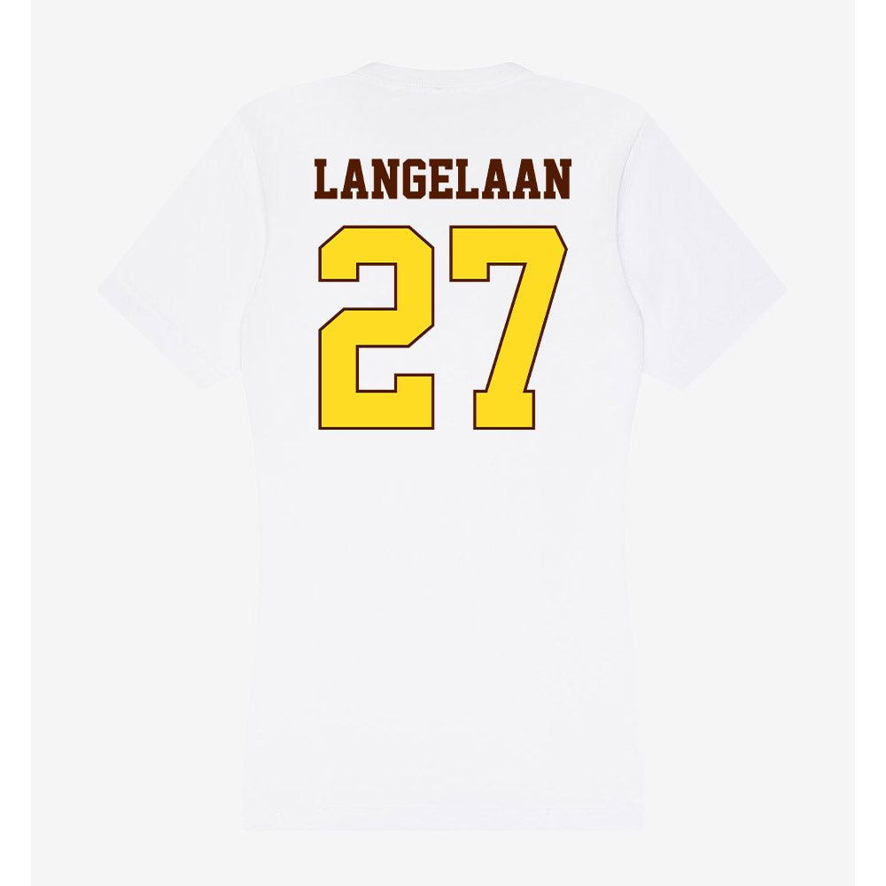 Western Michigan - NCAA Women's Soccer : Brianna Langelaan - Women's V-Neck T-Shirt-1