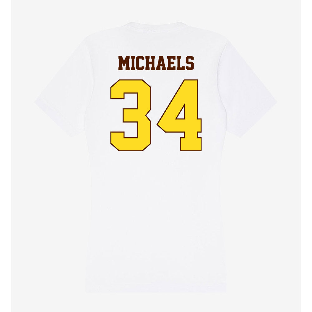 Western Michigan - NCAA Men's Ice Hockey : Owen Michaels - Women's V-Neck T-Shirt-1