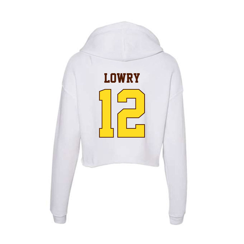 Western Michigan - NCAA Football : Broc Lowry - Women's Crop Fleece Hoodie-1