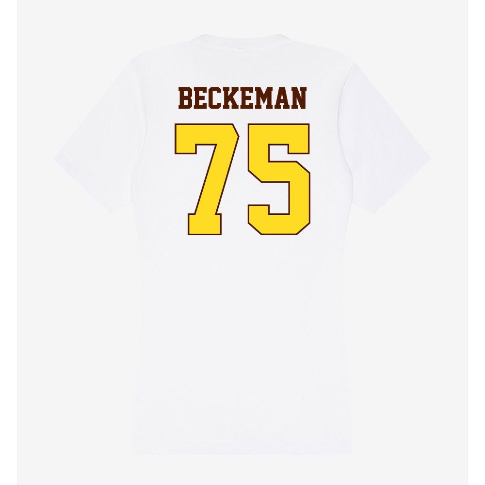Western Michigan - NCAA Football : Spencer Beckeman - Women's V-Neck T-Shirt-1
