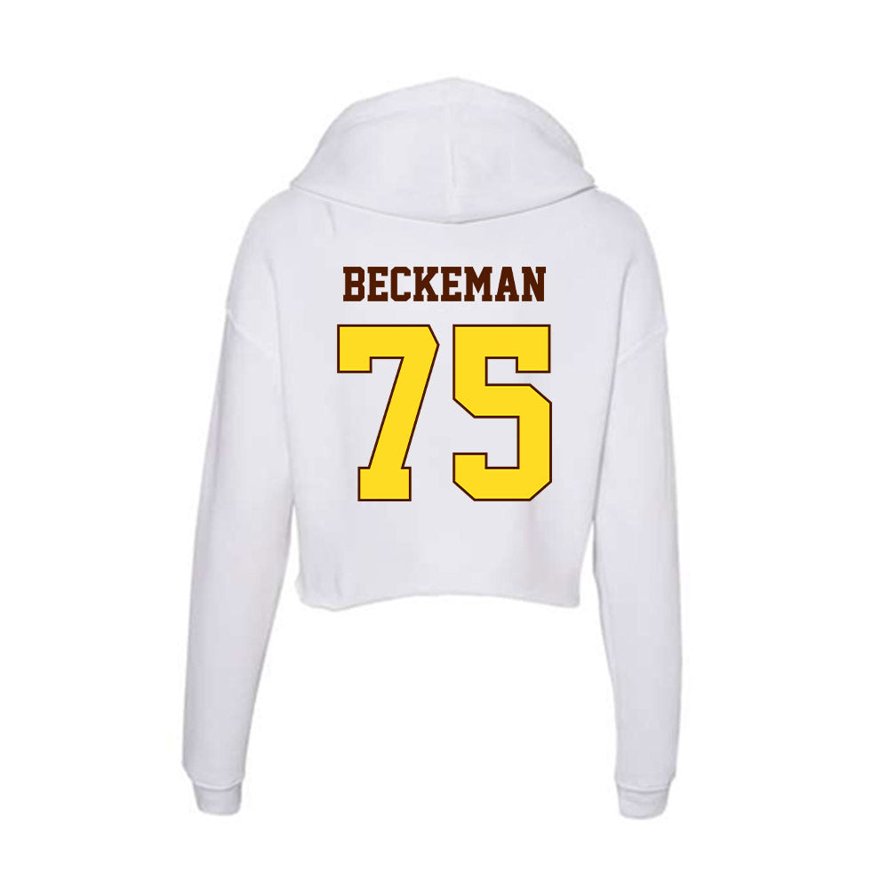 Western Michigan - NCAA Football : Spencer Beckeman - Women's Crop Fleece Hoodie-1