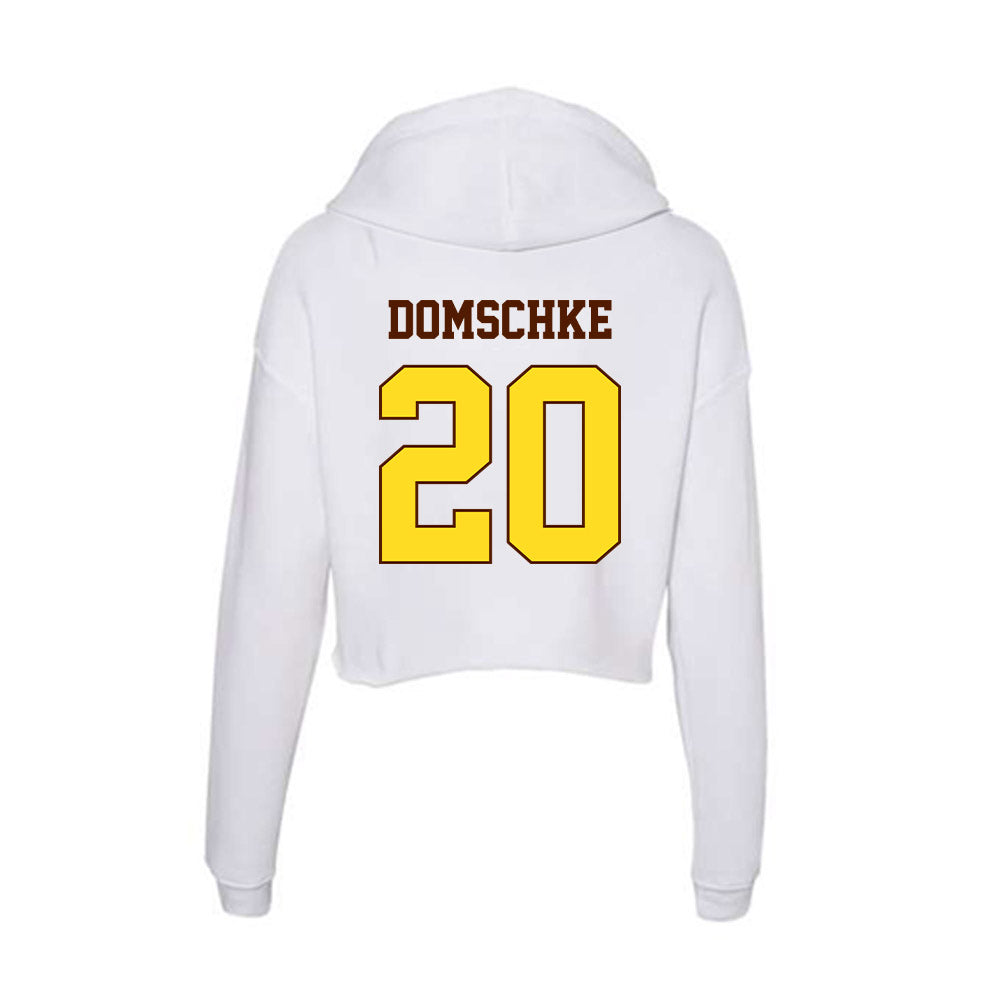 Western Michigan - NCAA Football : Palmer Domschke - Women's Crop Fleece Hoodie-1