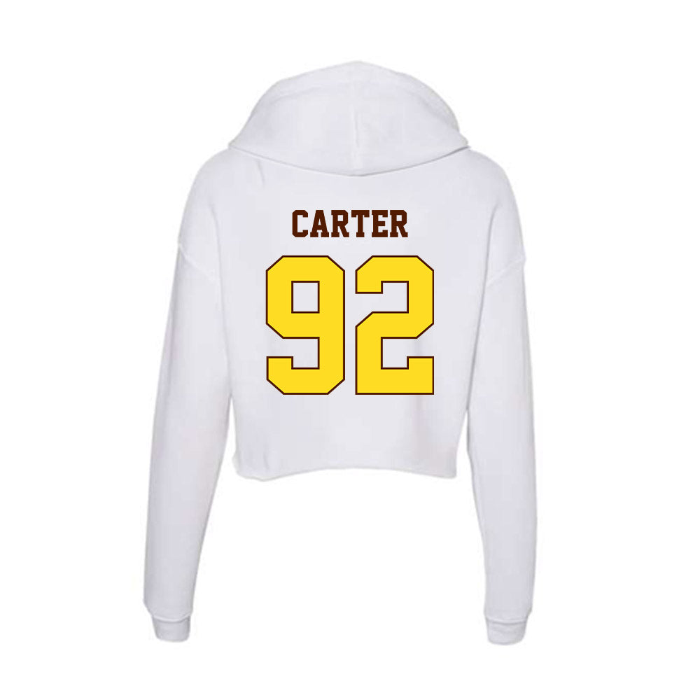 Western Michigan - NCAA Football : Gian Carter - Women's Crop Fleece Hoodie-1
