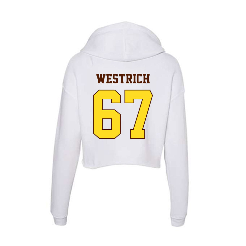 Western Michigan - NCAA Football : Ryan Westrich - Women's Crop Fleece Hooded Sweatshirt-1