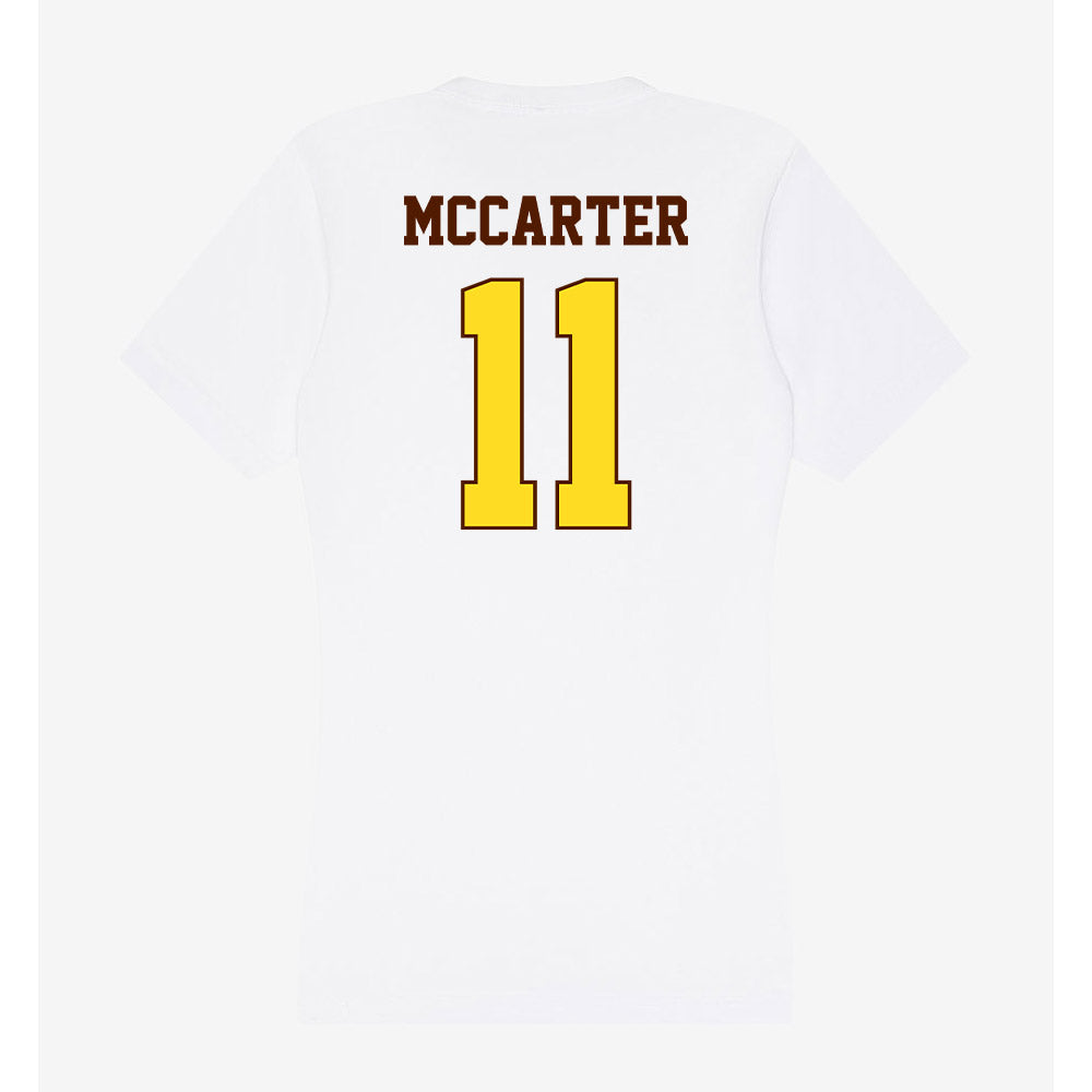 Western Michigan - NCAA Football : Jermar McCarter - Women's V-Neck T-Shirt-1