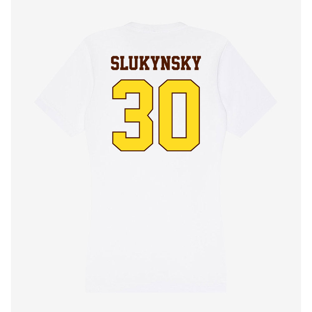 Western Michigan - NCAA Men's Ice Hockey : Hampton Slukynsky - Women's V-Neck T-Shirt-1
