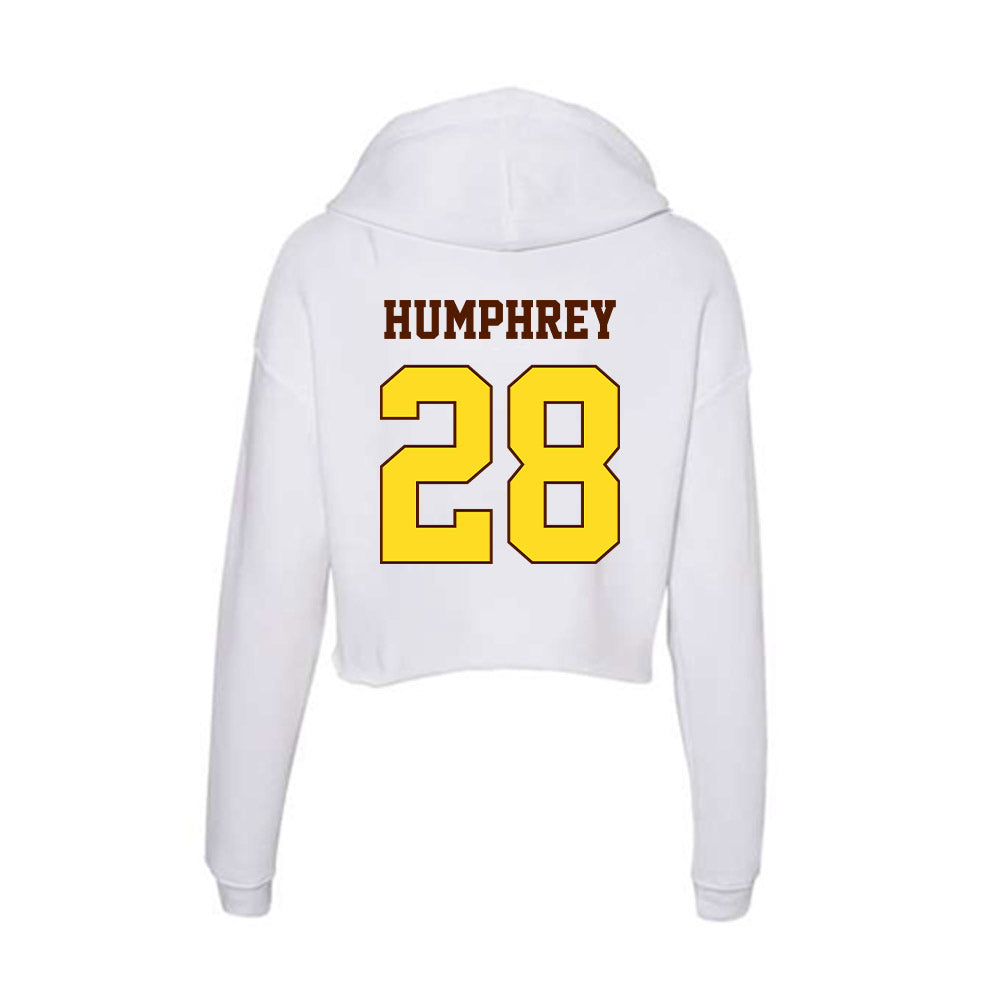 Western Michigan - NCAA Men's Ice Hockey : Ryan Humphrey - Women's Crop Fleece Hoodie-1