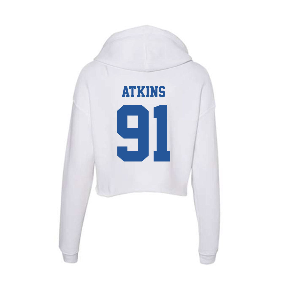 Hampton - NCAA Football : Aaron Atkins - Women's Crop Fleece Hooded Sweatshirt-1