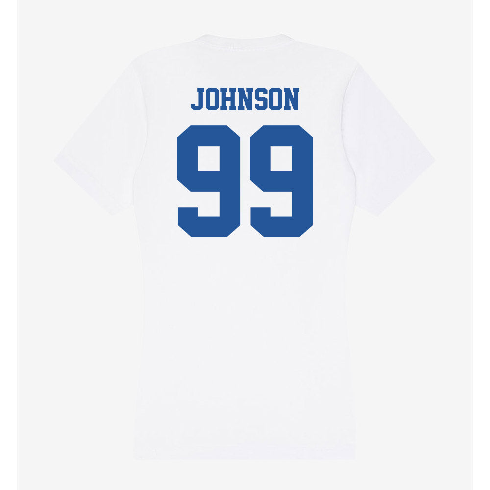 Hampton - NCAA Football : Javen Johnson - Women's V-Neck T-Shirt-1
