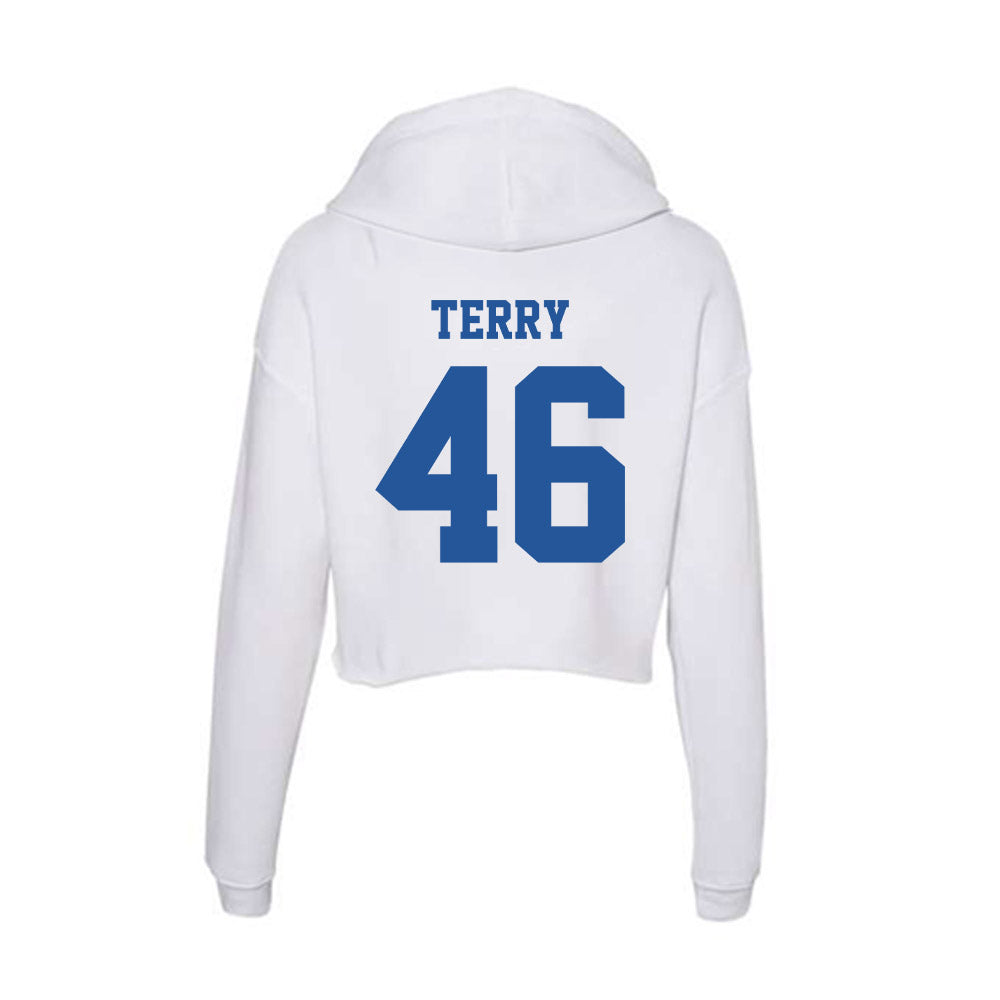 Hampton - NCAA Football : Derien Terry - Women's Crop Fleece Hooded Sweatshirt-1