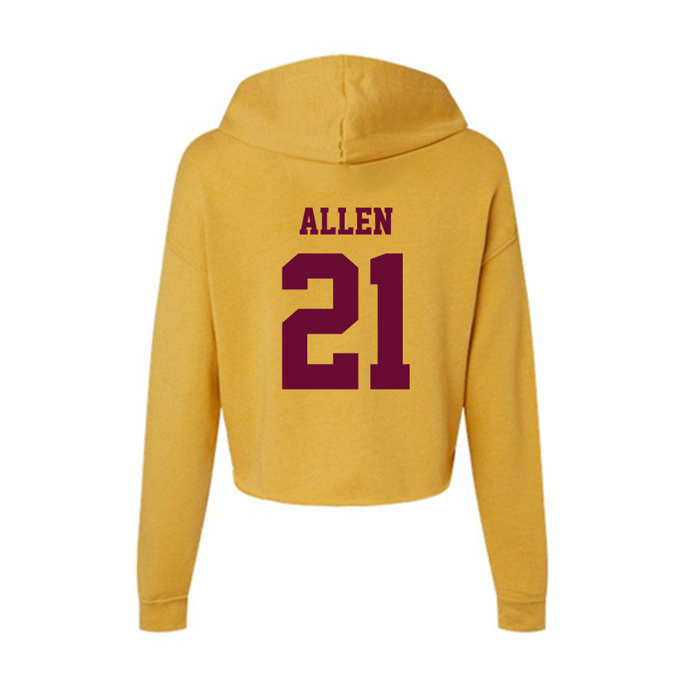 Central Michigan - NCAA Football : Jamari Allen - Women's Crop Fleece Hooded Sweatshirt-1