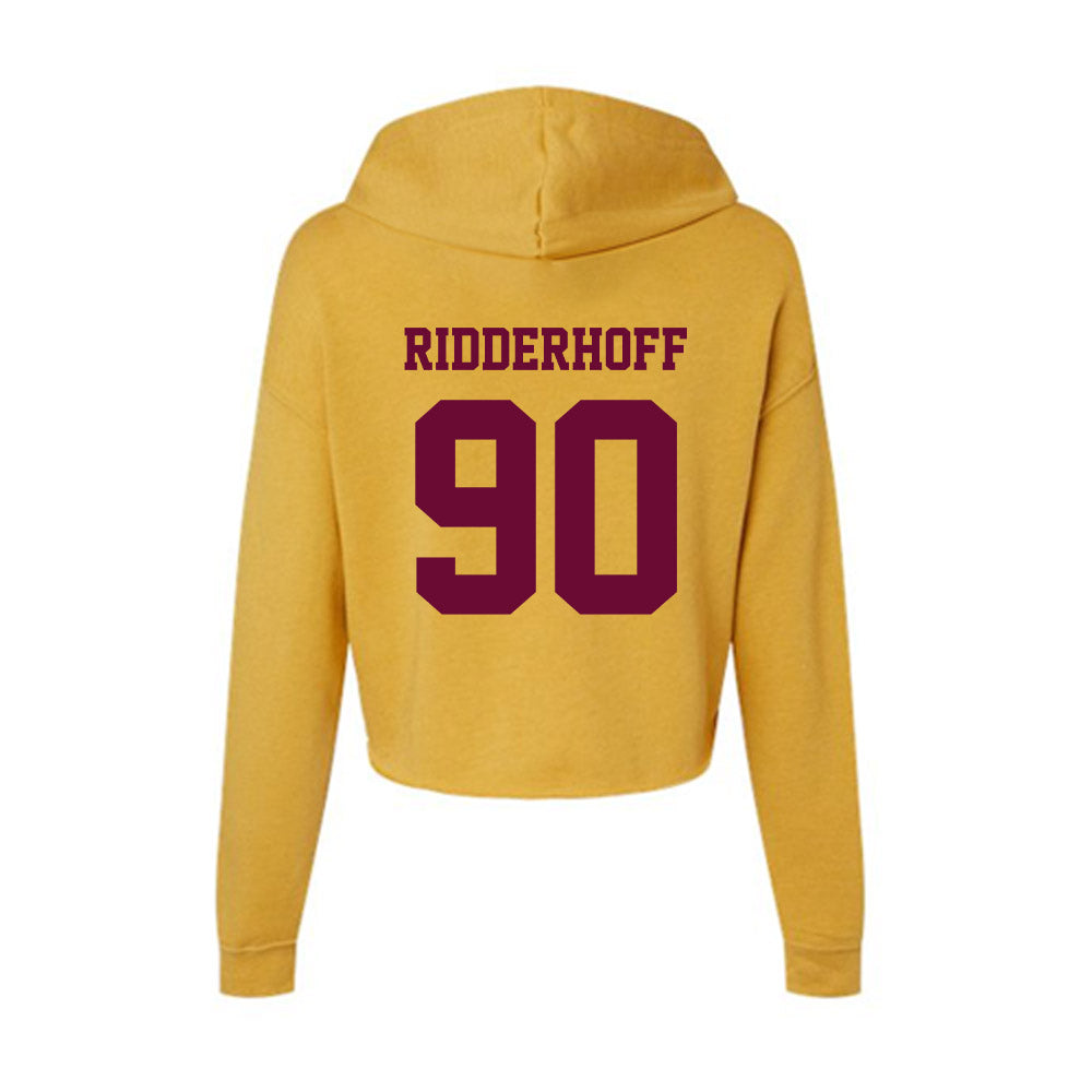Central Michigan - NCAA Football : Connor Ridderhoff - Women's Crop Fleece Hoodie-1