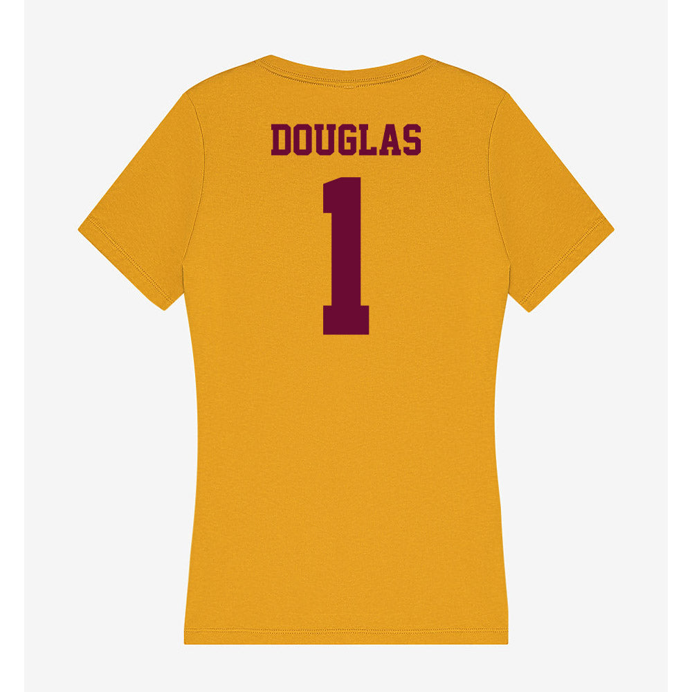 Central Michigan - NCAA Football : Jjajryn Douglas - Women's V-Neck T-Shirt-1