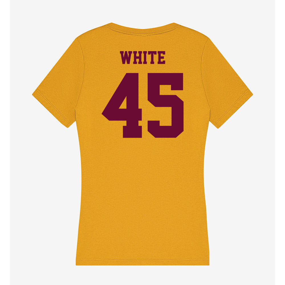 Central Michigan - NCAA Football : Xavier White - Women's V-Neck T-Shirt-1