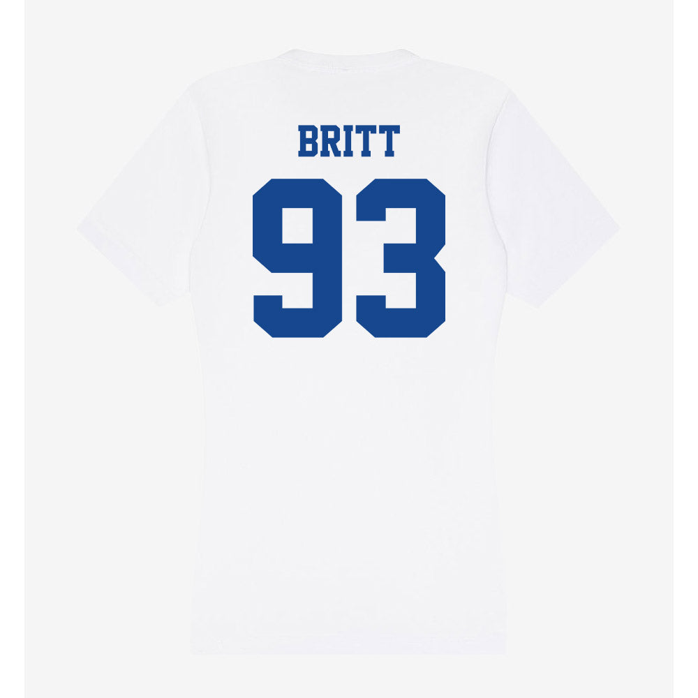 CNU - NCAA Football : Jaylen Britt - Women's V-Neck T-Shirt-1