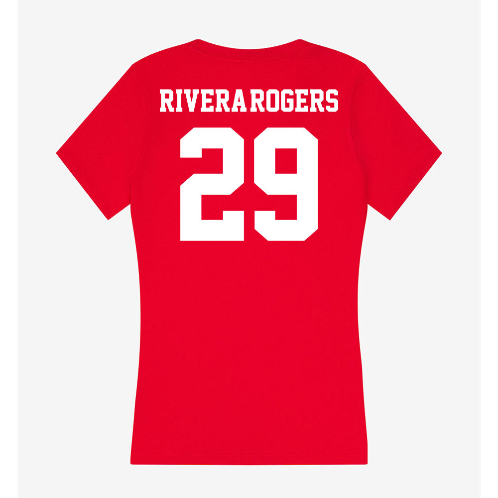 New Mexico - NCAA Football : Xavier Rivera-Rogers - Women's V-Neck T-Shirt-1