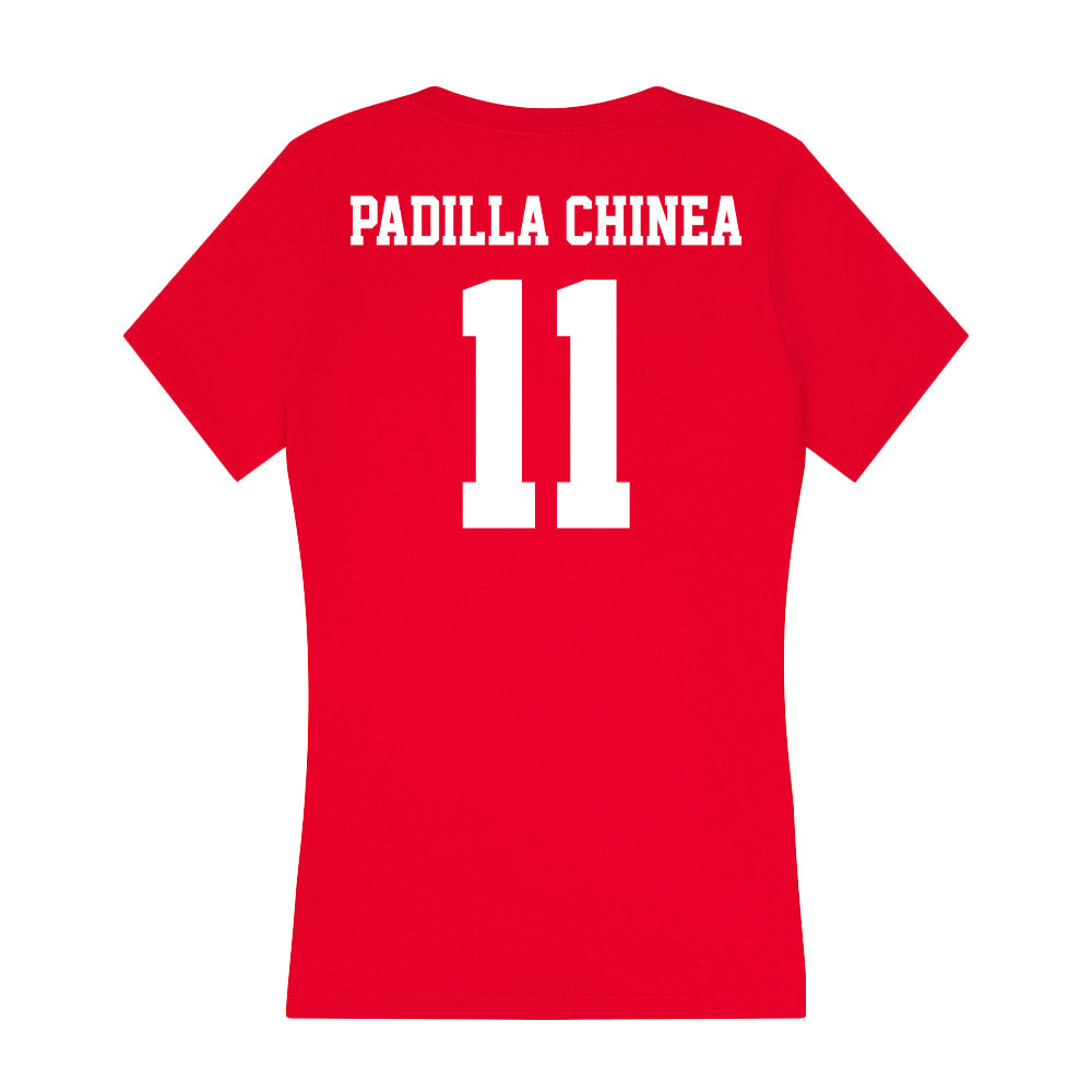 New Mexico - NCAA Women's Basketball : Nayli Padilla Chinea - Women's V-Neck T-Shirt-1