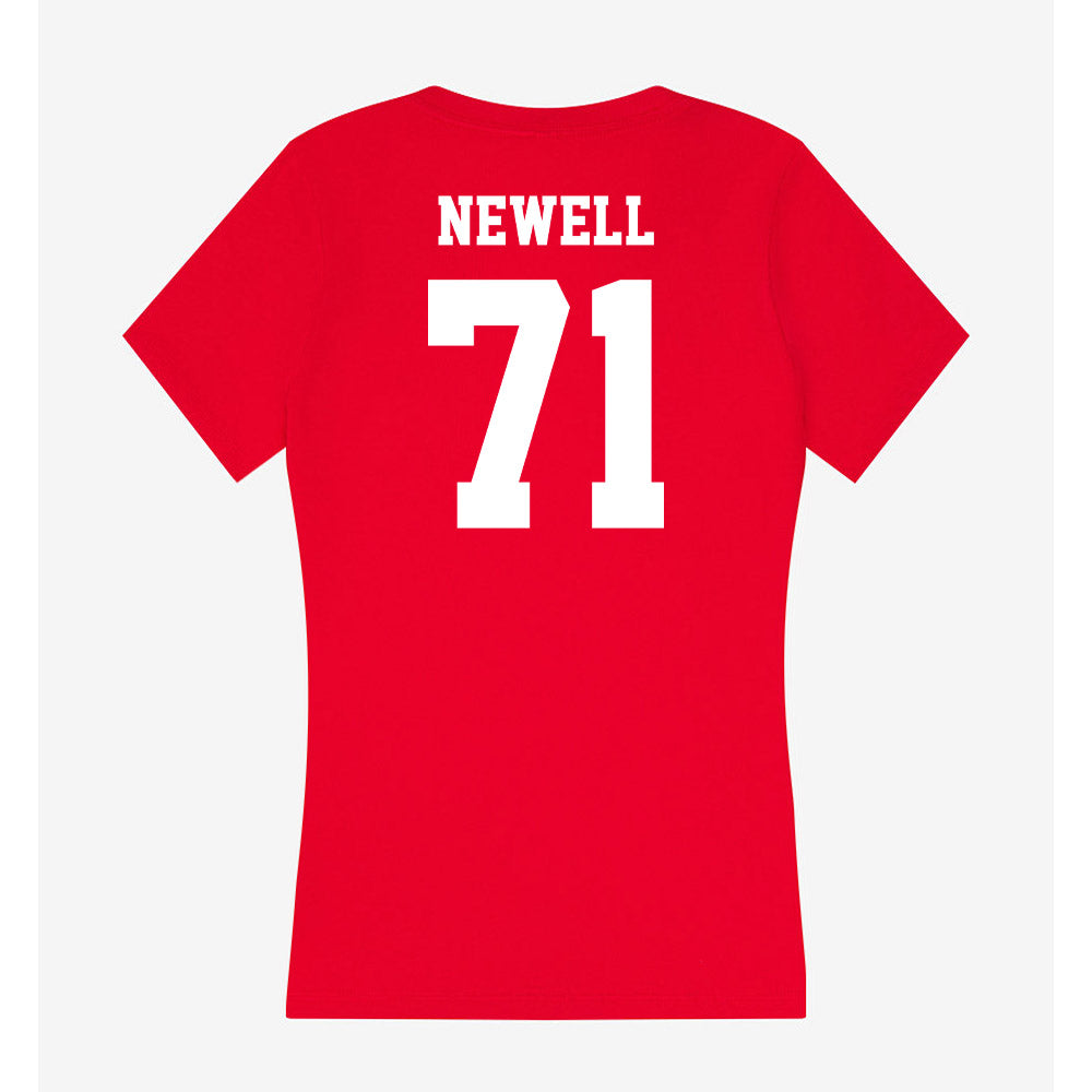 New Mexico - NCAA Football : Danzel Newell - Women's V-Neck T-Shirt-1