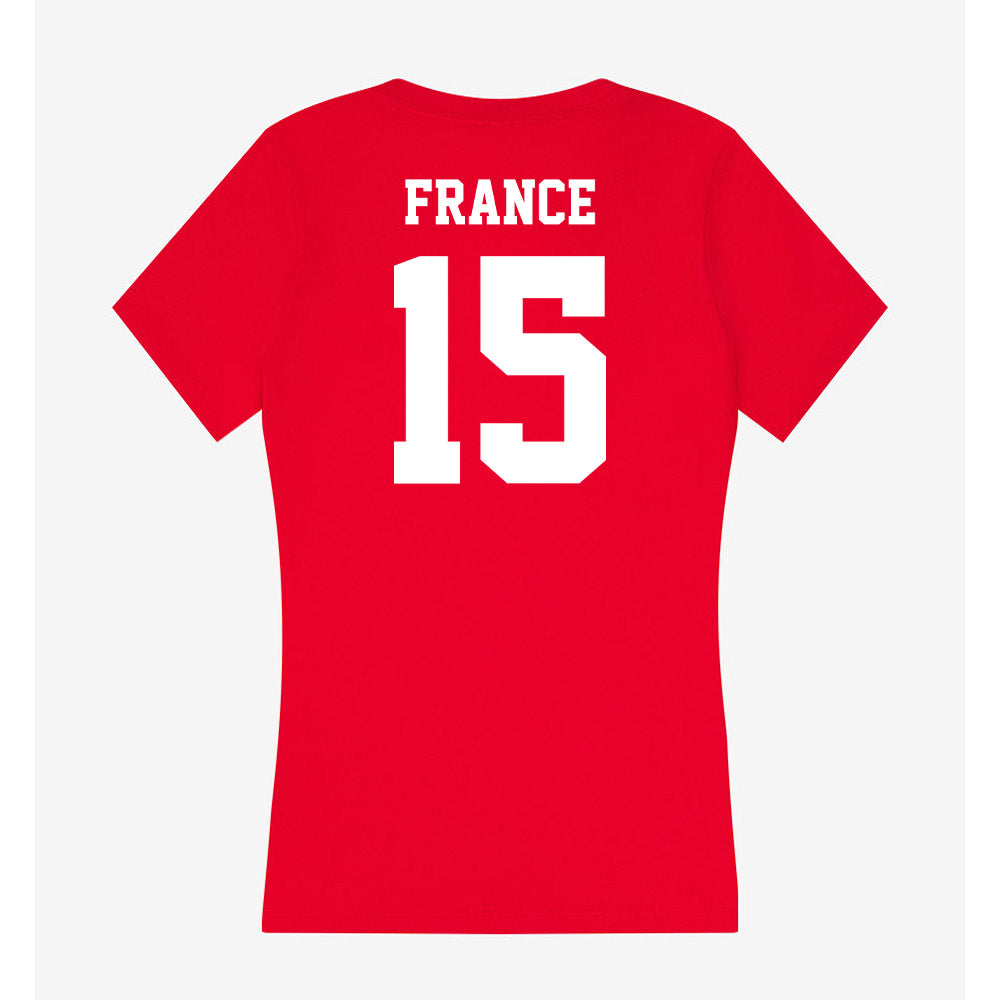 New Mexico - NCAA Women's Volleyball : Addison France - Women's V-Neck T-Shirt-1