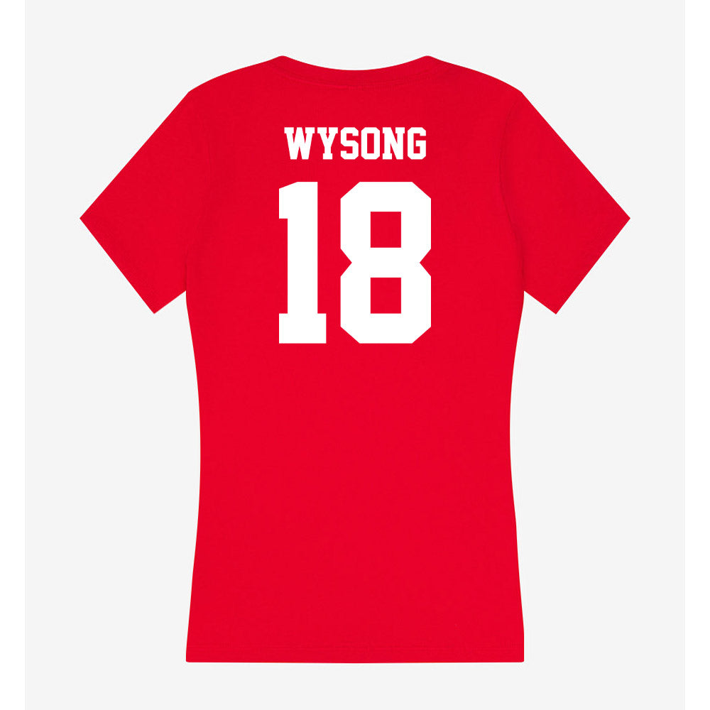 New Mexico - NCAA Football : Evan Wysong - Women's V-Neck T-Shirt-1