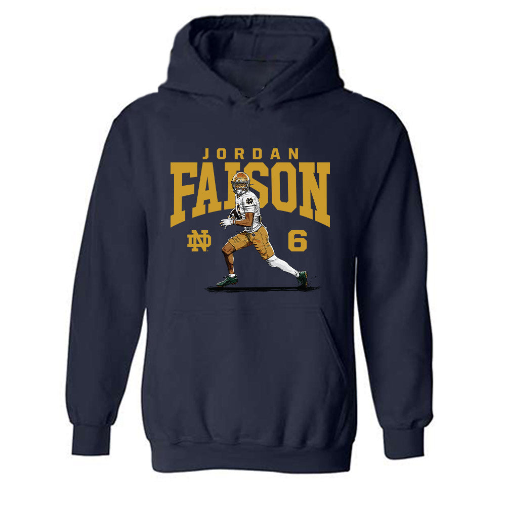 Notre Dame - NCAA Football : Jordan Faison - Hooded Sweatshirt-0