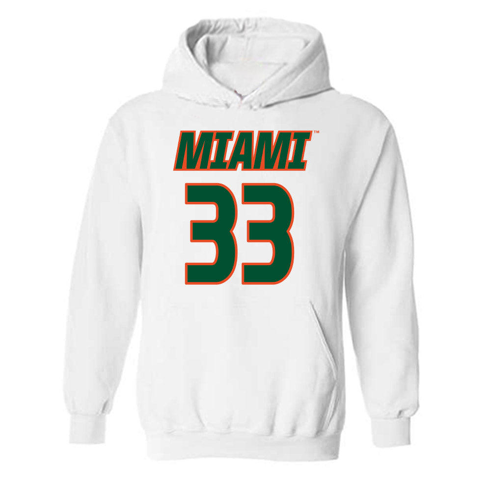 Miami - NCAA Women's Soccer : Atlee Olofson - Replica Shersey Hooded Sweatshirt-0