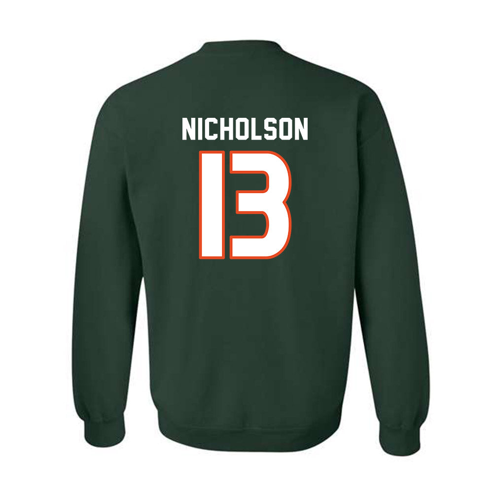 Miami - NCAA Women's Soccer : Crosby Nicholson - Replica Shersey Crewneck Sweatshirt-1