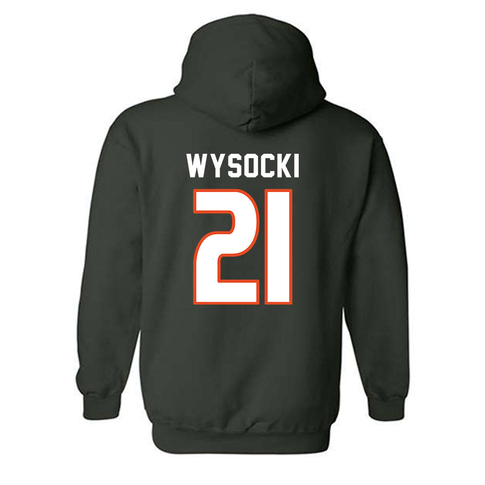 Miami - NCAA Women's Soccer : Carlie Wysocki - Replica Shersey Hooded Sweatshirt-1